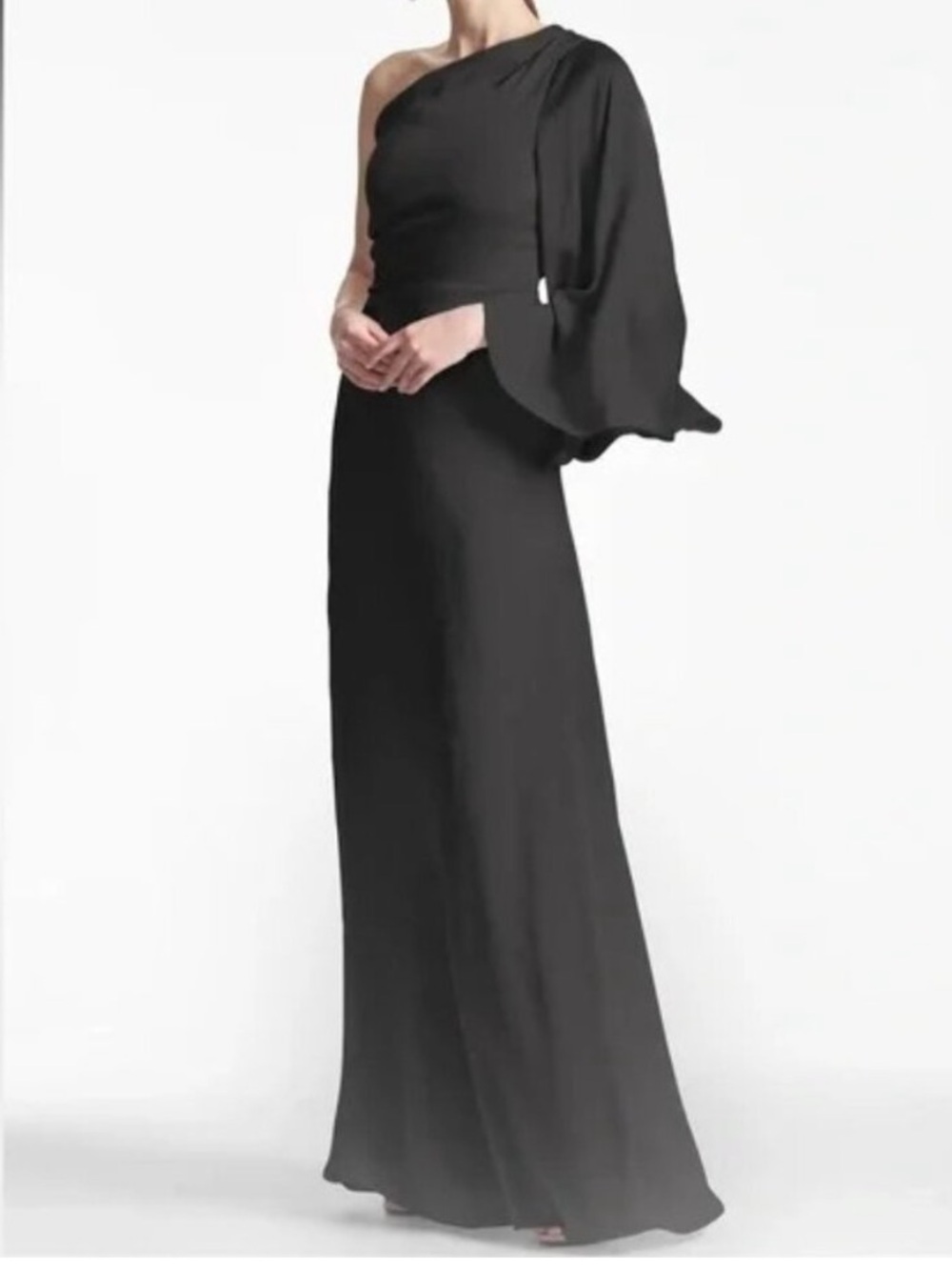 Sachin + Baby Black Keely Gown One Shoulder
